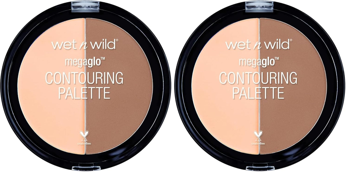 wet n wild MegaGlo Contour Palette, Dulce De Leche | Contouring Powder Face Kit | Flawlessly Sculpted Face (Pack of 2)