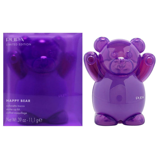 Pupa Milano Happy Bear Makeup Kit, 001 Violet, 0.39 oz - Makeup Gift Set - Makeup Palette - Blush - Eyeshadow - Highlighter - Lip Gloss - Face Makeup