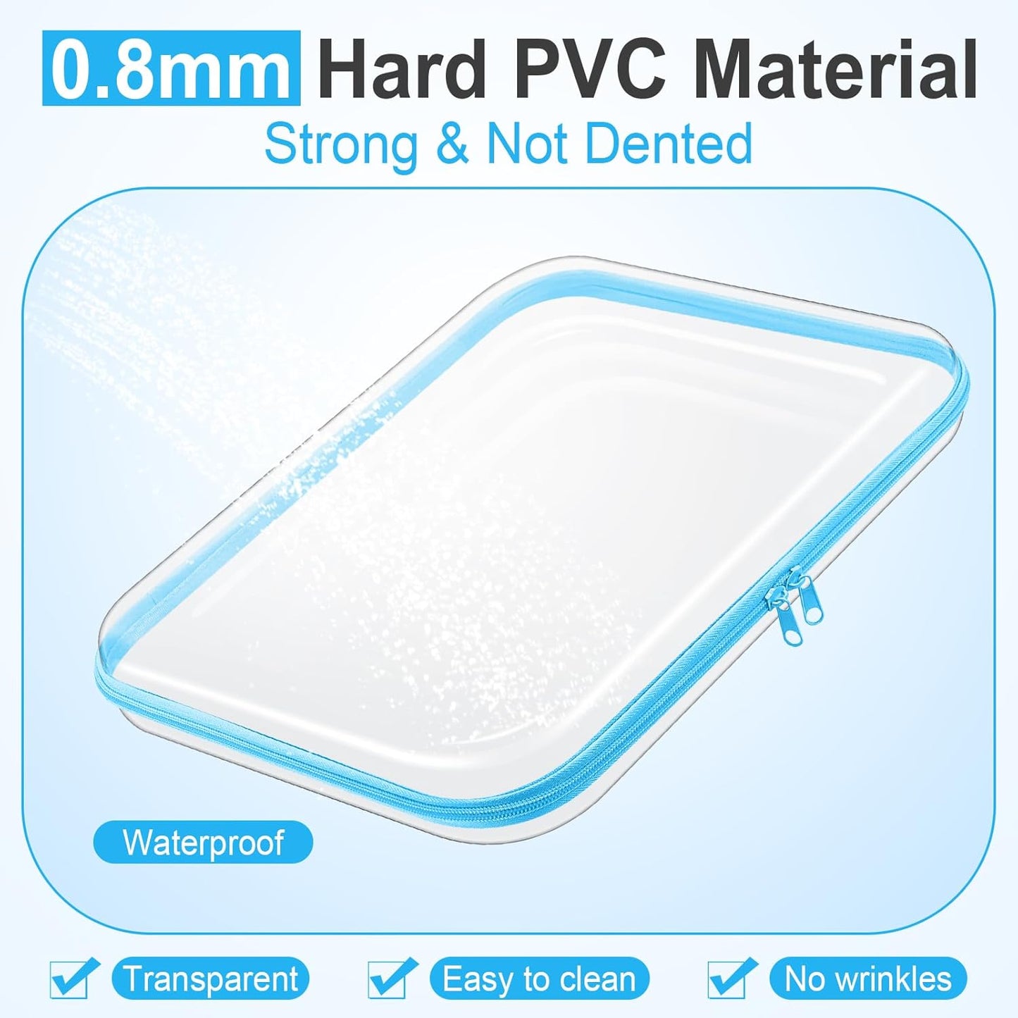 Sanwuta 6 Pcs Clear Hard Zipper Case Pencil Pouches Hard Plastic Zipper Pouches Makeup Bag Transparent Cases for Snacks Plastic Storage Organizer Box for Travel(Assorted Color,13.78 x 11.81 x 2 Inch)