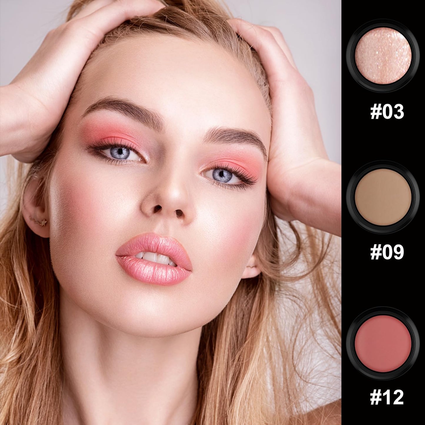 PHOERA Foundation,3 PCS Contour Stick Makeup Kit, Shades with Highlighter Stick, Blush Stick and Bronzer Contour Stick for Sculpt the Cheeks (102+104+Fair-Light Contour/Nude+Buff Beige+#03,#09,#12)