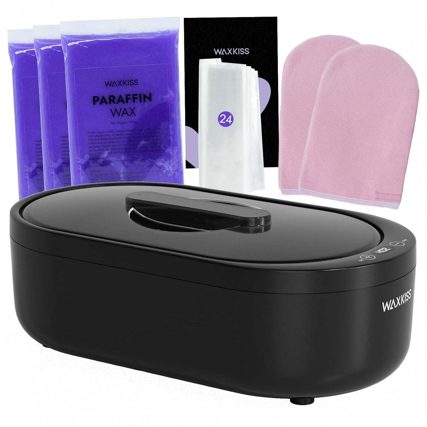 Small Paraffin Wax Machine for Hands - Small Size Hand Wax Paraffin Machine 2000ml With 3 packs of Paraffin Wax Kit Digital Display Screen for Paraffin Bath