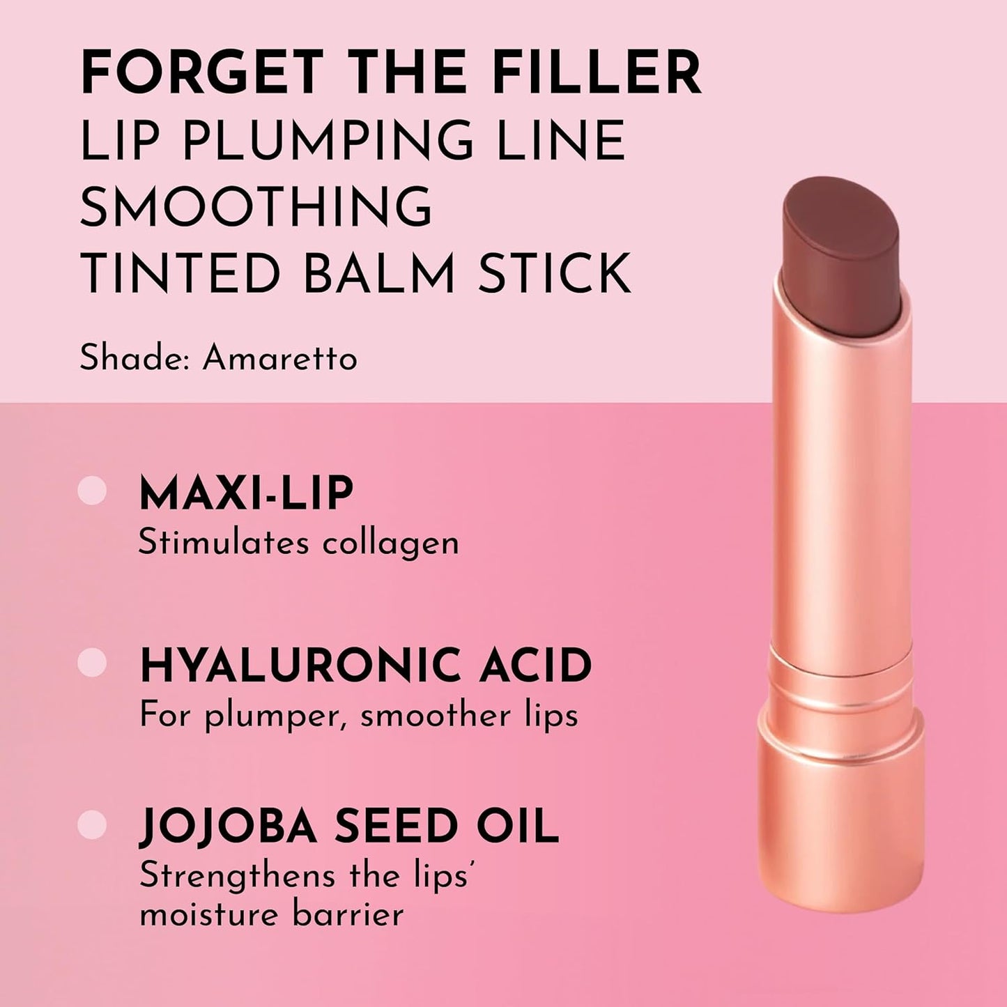 LAWLESS Forget the Filler Lip Plumping Line Smoothing Tinted Balm, Amaretto, Brown, 0.09 Ounce