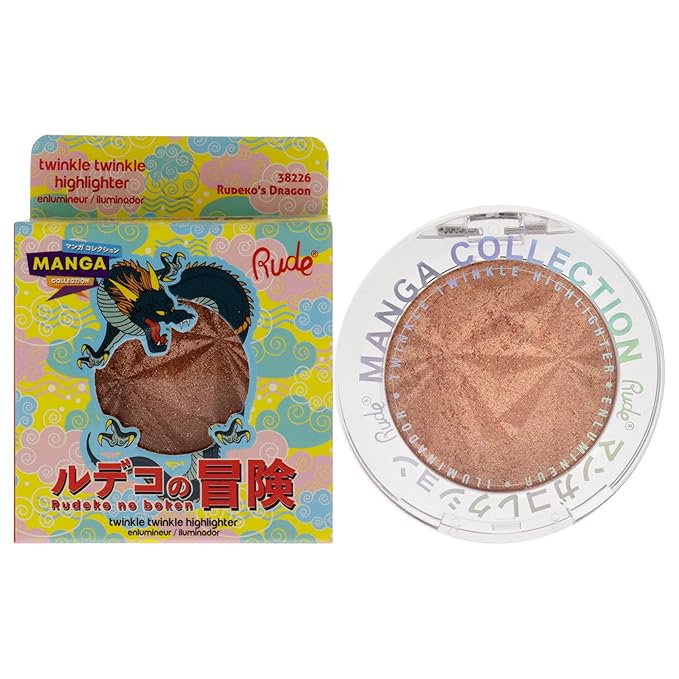 Rude Cosmetics Manga Collection Twinkle Twinkle Highlighter - Rudekos Dragon Highlighter Women 0.14 oz