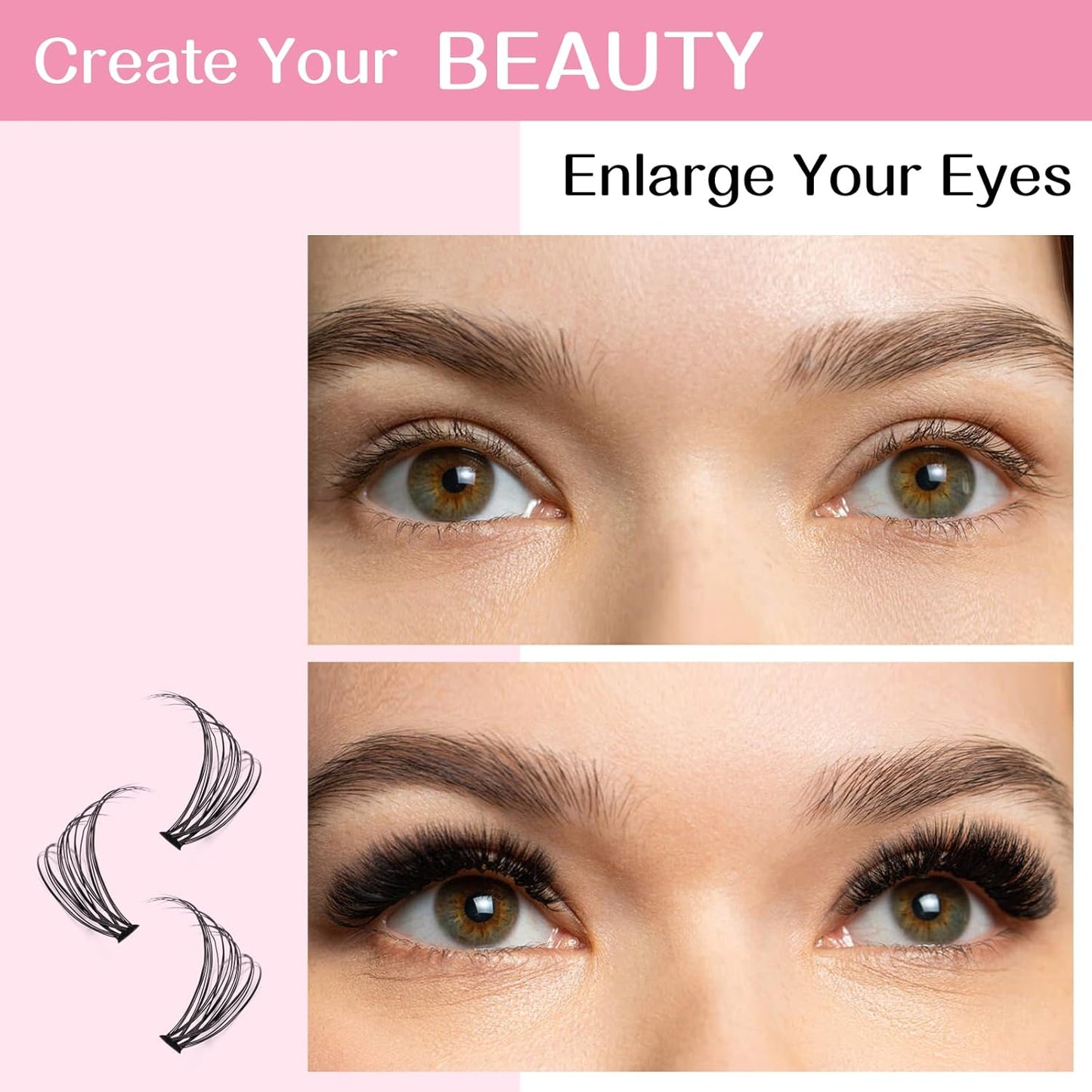 280 Pcs Individual Lashes 30D-C-0.07-10 Cluster Lashes C D Curl Wispy Lashes Bottom Lashes DIY Lashes At Home（30D-C-0.07-10）