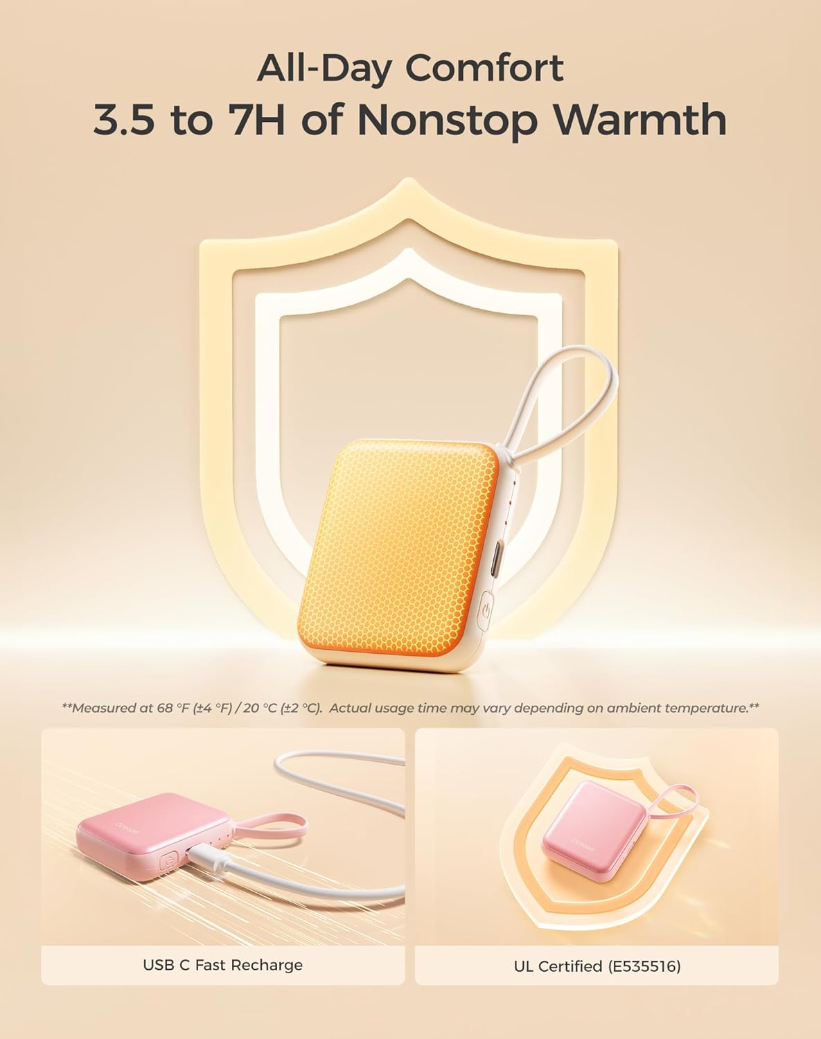 OCOOPA Hand Warmers Rechargeable, Smart Temp Control 7H*2 Long Safe Heat, Ultra Slim, Pocket-Size Design That Fits Gloves, Gifts for Women, Outdoor, Office, Commute (UT5 Nano)