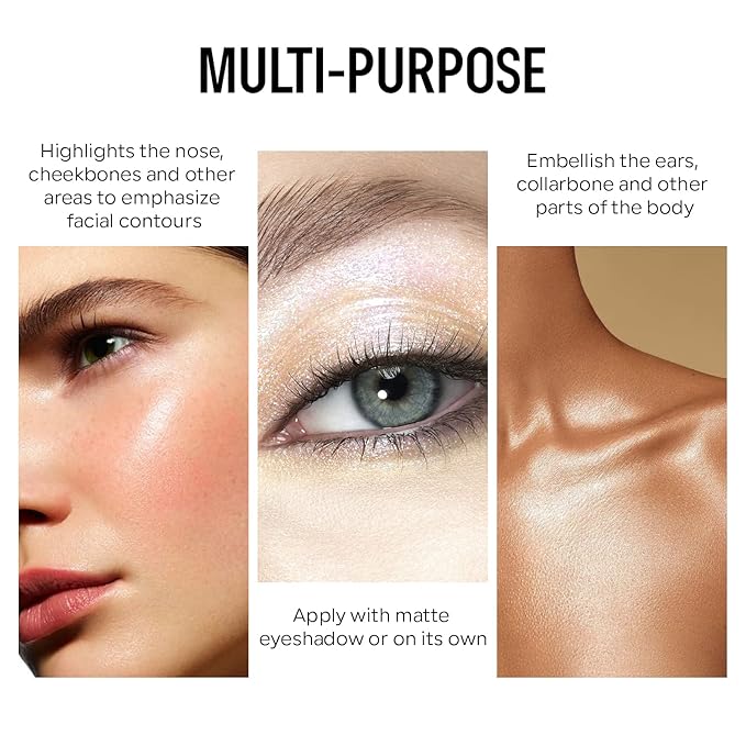 KYDA Liquid Highlighter, High Glossy Face Illuminator, Radiant Glow Liquid Filter, Silky Creamy Face Enhancing Makeup, Buildable Formula-Rose Gold