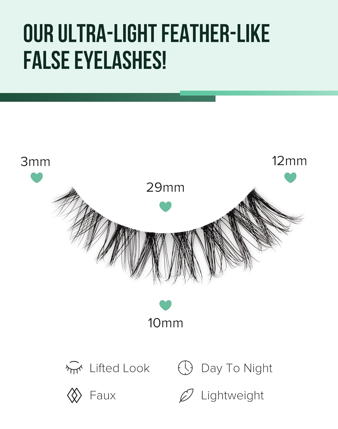 Wispy Cat Eye Lashes Demi Wispies Eyelashes C Curl False Lashes Clear Band Lashes Short False Eyelashes Natural Mink Lashes 7 Pairs