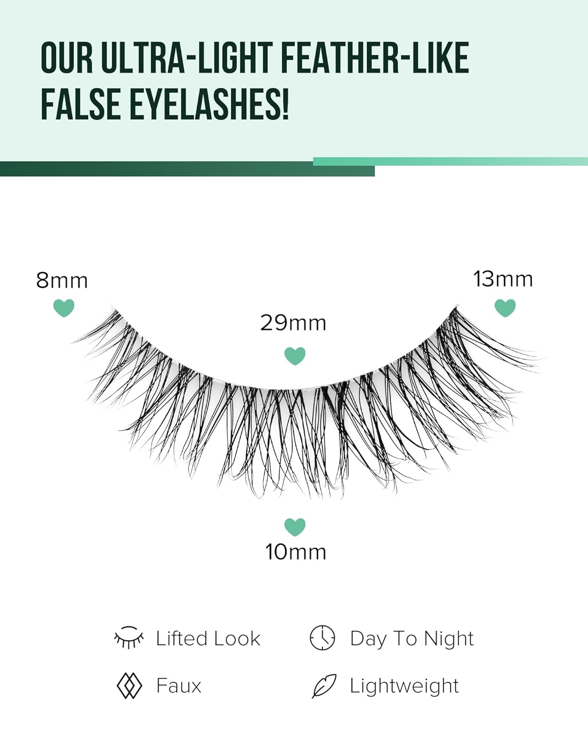 Natural Cat Eye Lashes Natural Eyelashes Wispy Mink Lashes Short Fake Lashes Clear Band Eye Lashes Pack 7 Pairs Small Demi Wispies Eyelashes