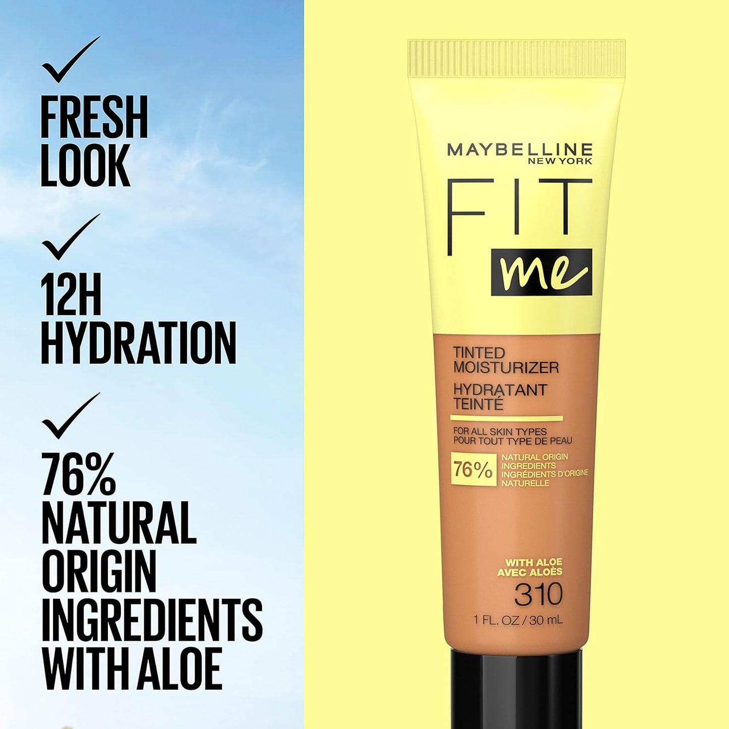 Maybelline Fit Me Tinted Moisturizer, Natural Coverage, Face Makeup, 103, 1 Count