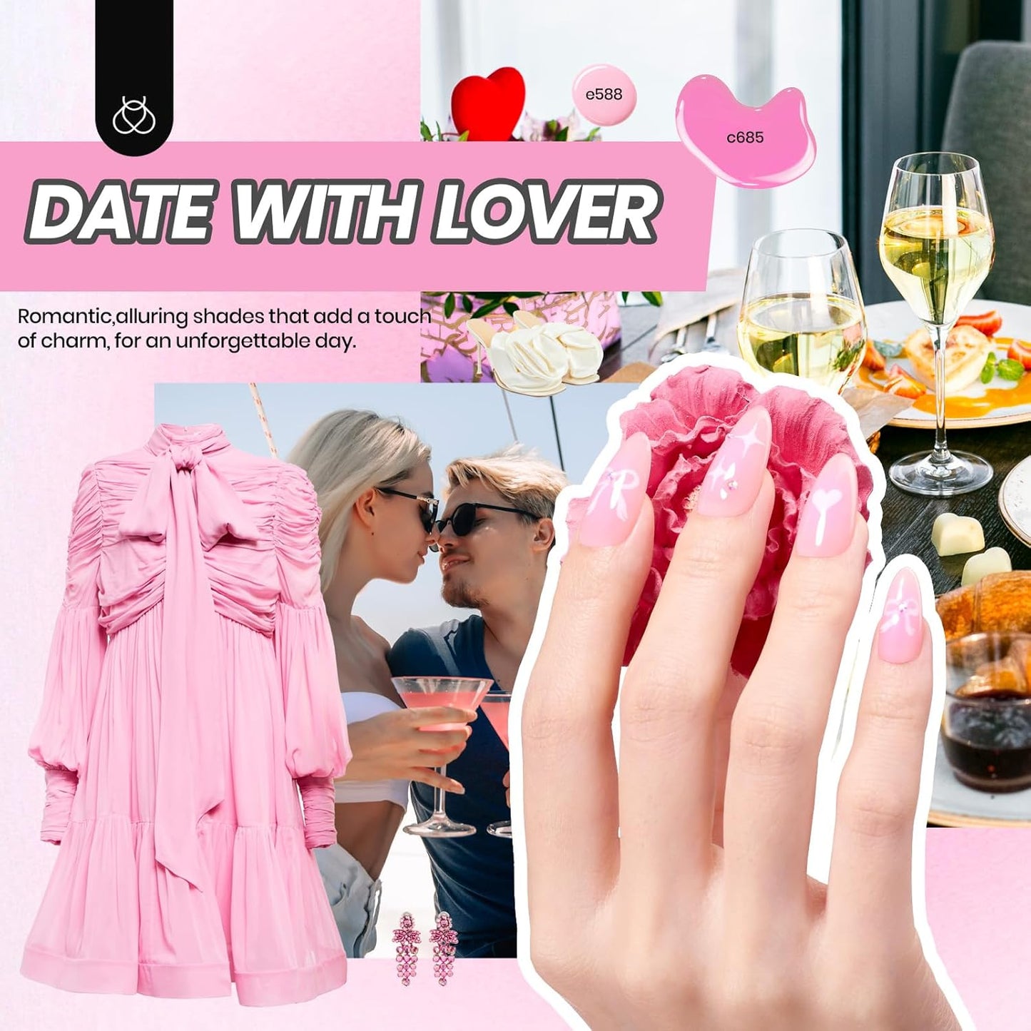 Beetles Gel Nail Polish Kit with UV Light, 46 PCS 25 Colors Valentines Gel Nail Polish Set Base Glossy Matte Glitter Top Coat Nails Polish Red Green Brown Blue Pink Nude Manicure Gift for Women