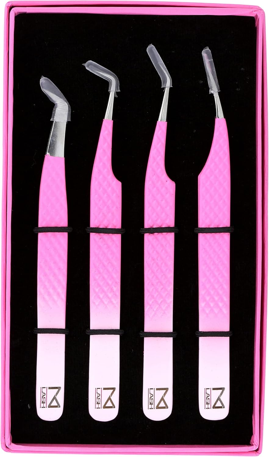 M LASH - V3 Tweezer Set Diamond Grip NANO Fiber Tip - Volume & Classic Eyelash Extensions - Japanese Steel Lash Tool (PW-Ombre)