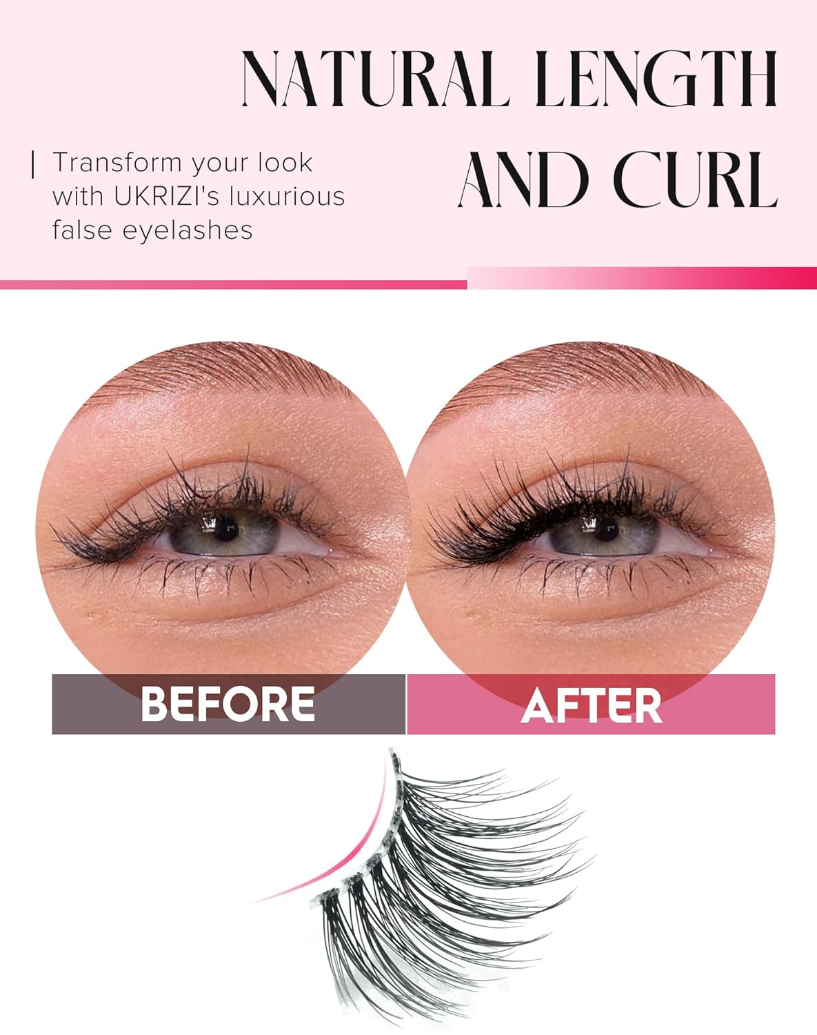 Half Lashes Natural Lashes Wispy Lashes Corner Lashes 3/4 False Eyelashes Natural Half Eyelashes Clear Band Lashes W05