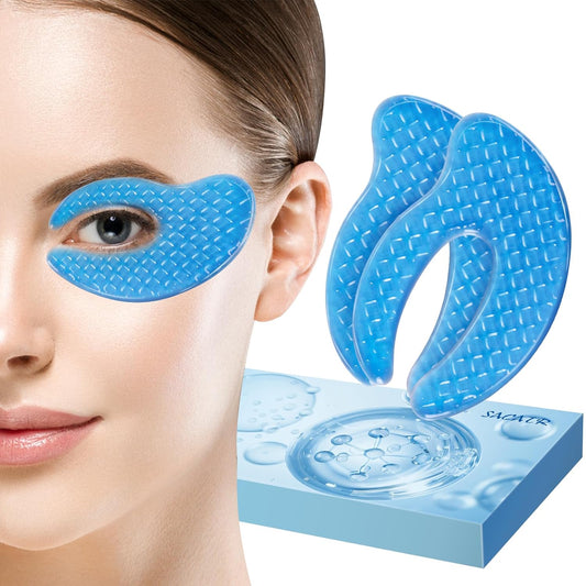 Under Eye Patchs - Blue Copper Peptide Under Eye Patches for Puffy Eyes and Dark Circles, Reduce Under Eye Bags and Smooth Wrinkles-5 Pairs