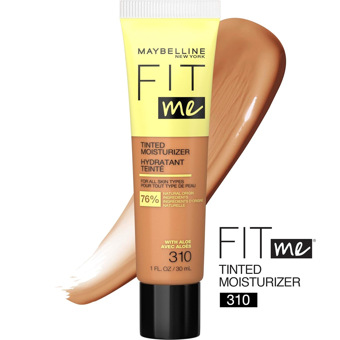Maybelline Fit Me Tinted Moisturizer, Natural Coverage, Face Makeup, 310, 1 Count