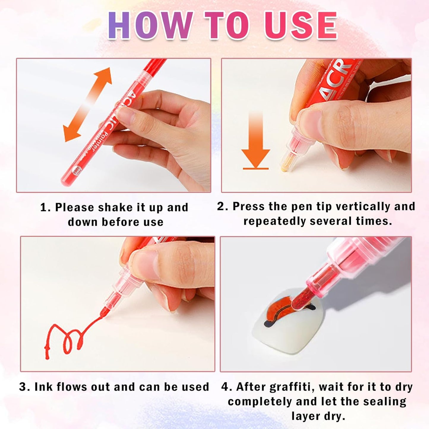 24 Colors Nail Art Pens Set Nail Polish Pens Nail Art Drawing Graffiti Marker Pen Quick Dry Waterproof Nail Art Painting Pens Kit for Home DIY Nail Art Design