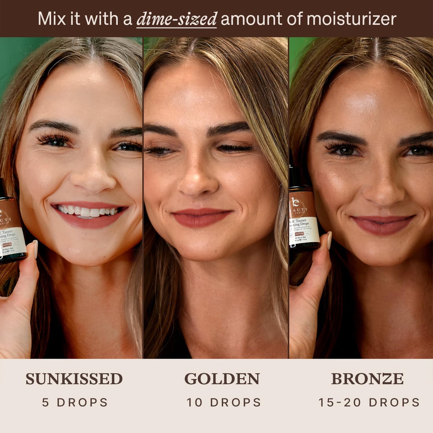 Self Tanning Drops for Face - USA Made with Organic & Natural Ingredients, Bronzing Face Tanning Drops with Aloe Vera, Non Toxic Self Tanner for Sunless Fake Tan & Natural Glow, Cruelty & Toxin Free