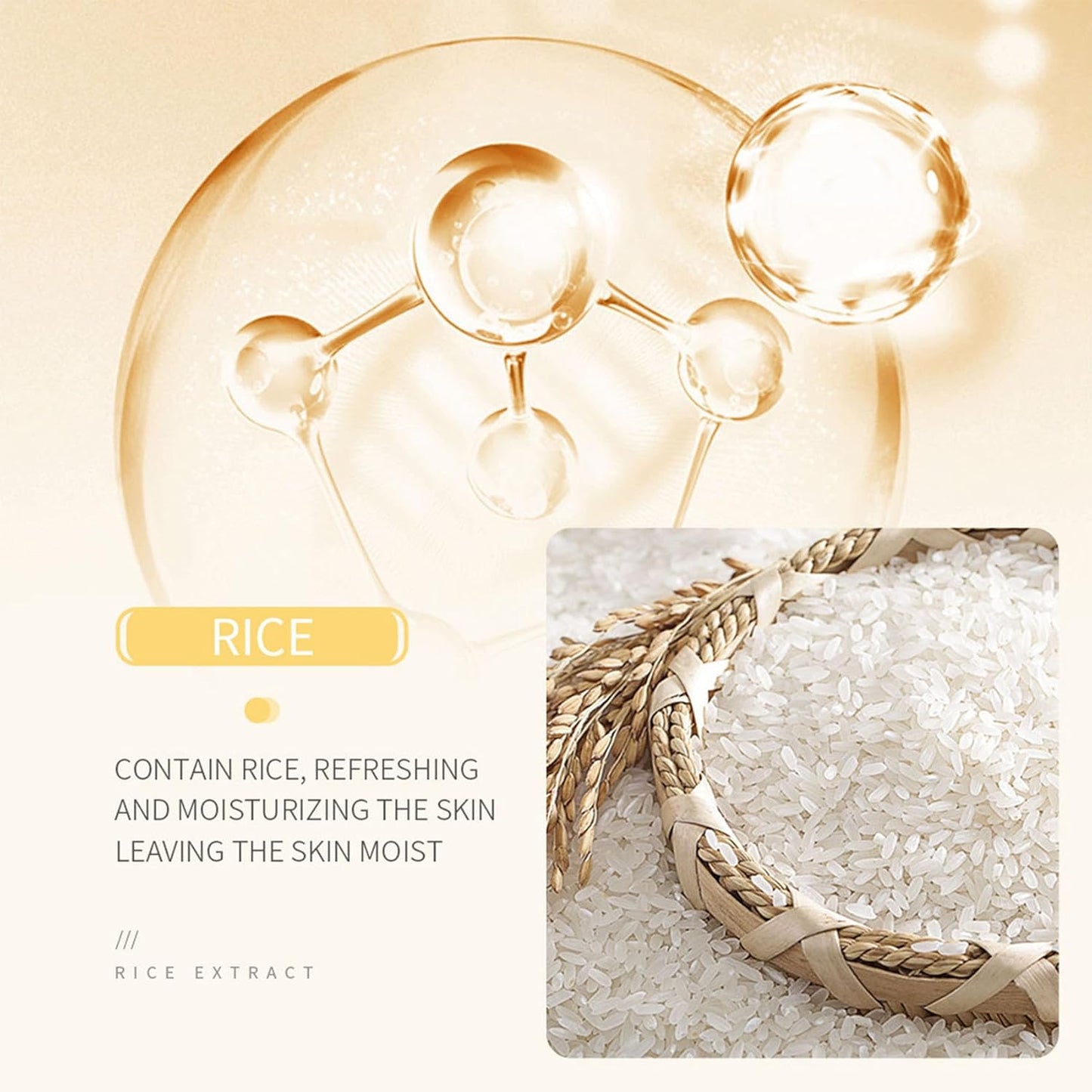 Rice Skin Care Sets, 5Pcs Face Care Set for Women, Moisturize Skin, Smooth Wrinkles & Fine Lines, Improve Skin, Hydrating Skin Care Routine Set with Rice Extract Face Serum, Mask, Cleanser, Eye Cream