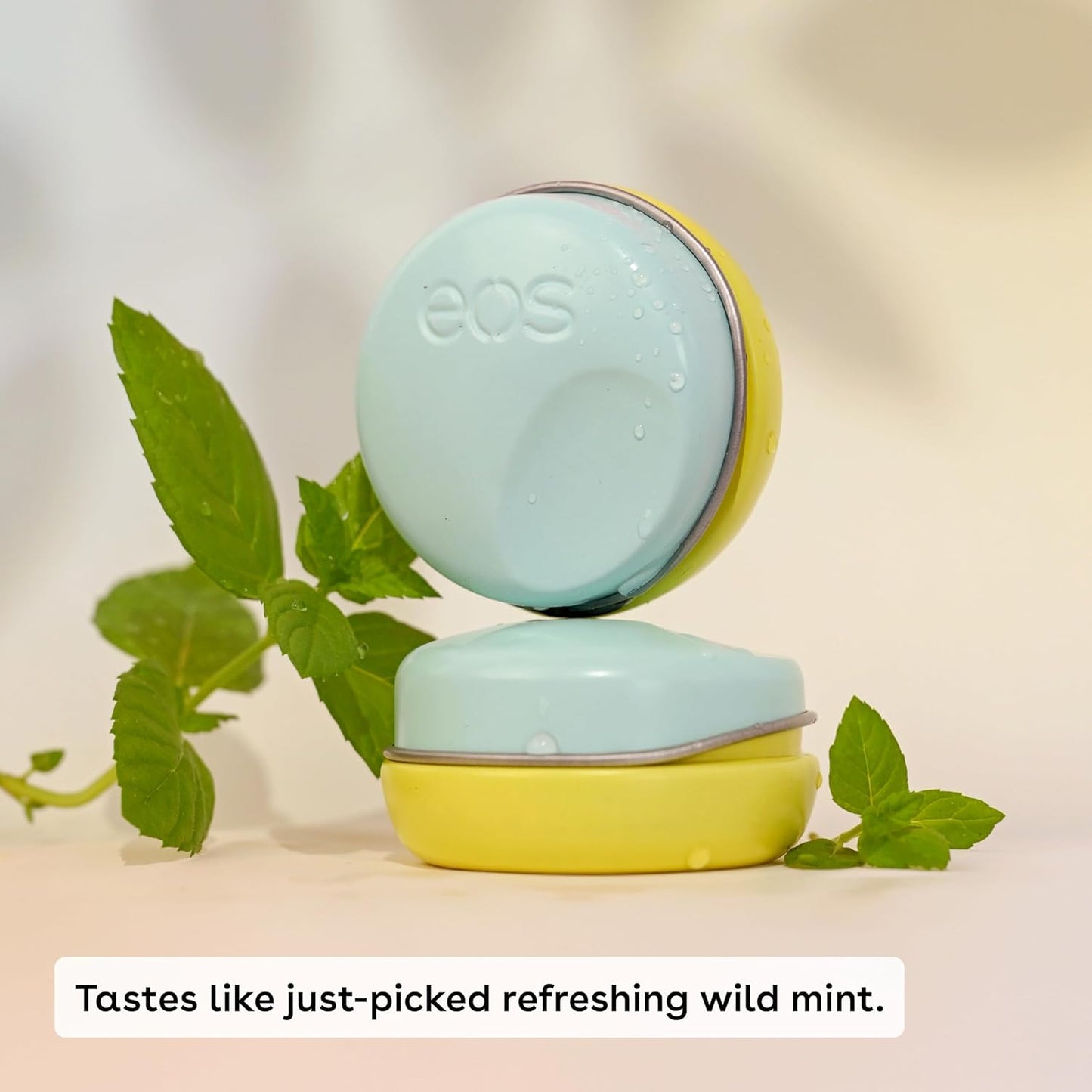 eos Plant-Based Vegan Lip Salve - Sweet Mint, 100% Natural Formula, Cocoa Butter Lip Balm with Upcycled Olive Squalane, Cruelty-Free, 0.42 oz