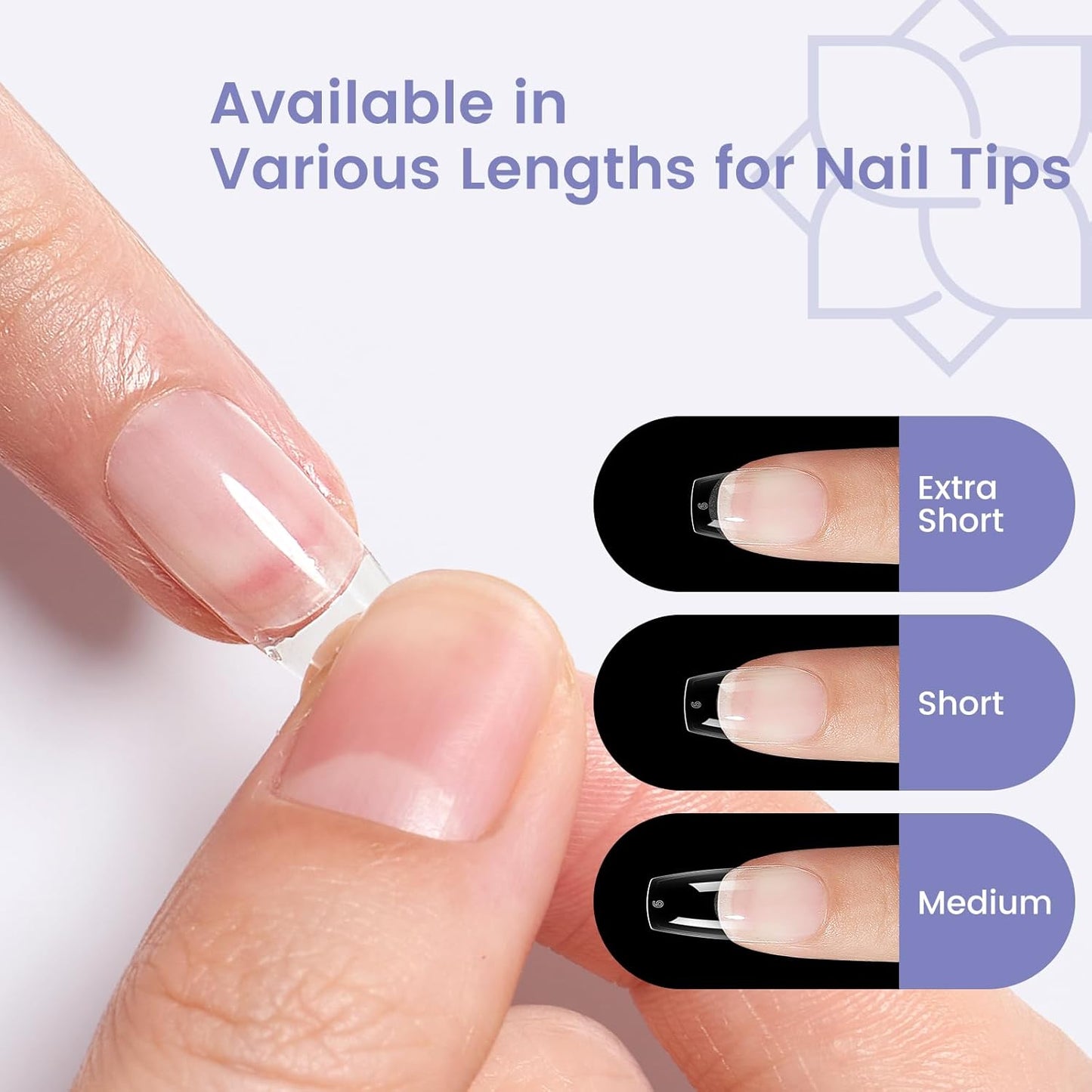 Short Coffin Nail Tips: 240PCS Pre-shaped Clear Gel Nail Tips Coffin Short, 12Sizes Acrylic Full Cover Fake Press on Nails for Nail Extension DIY Salon