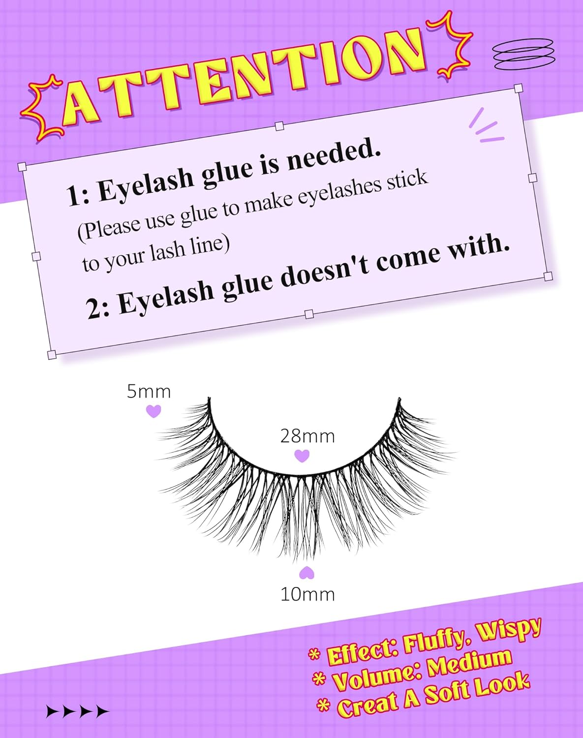 Onlyall Lashes Mink False Eyelashes Natural Wispy Lashes Soft Faux Mink Lashes Fluffy False Lashes DK72
