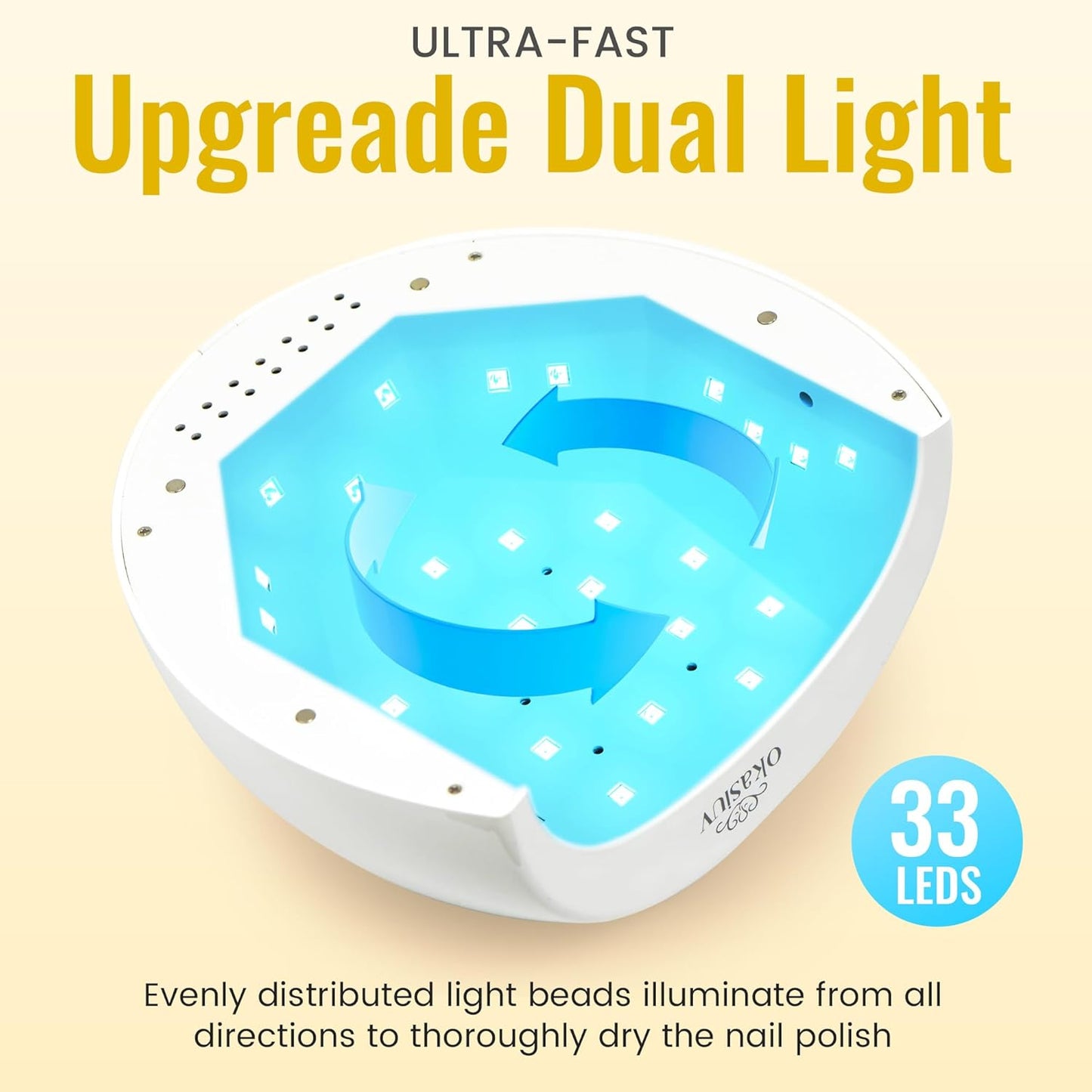 Rechargeable UV LED Nail Lamp with Diamond Design & Touch Control - 3 Timer Settings, Fast Curing for All Gel Polishes, Portable UV Nail Dryer for Professional Salon & Home