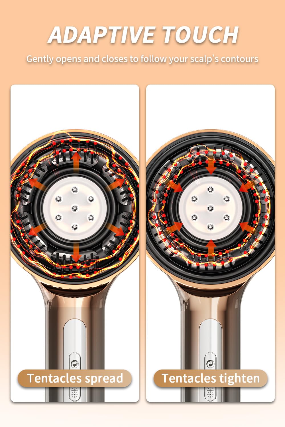 All-in-One Upgrade – 3-in-1 Electric Scalp Comb with Oil Applicator, Detangling Hair Brush, IPX7 Waterproof, Cordless Portable Design