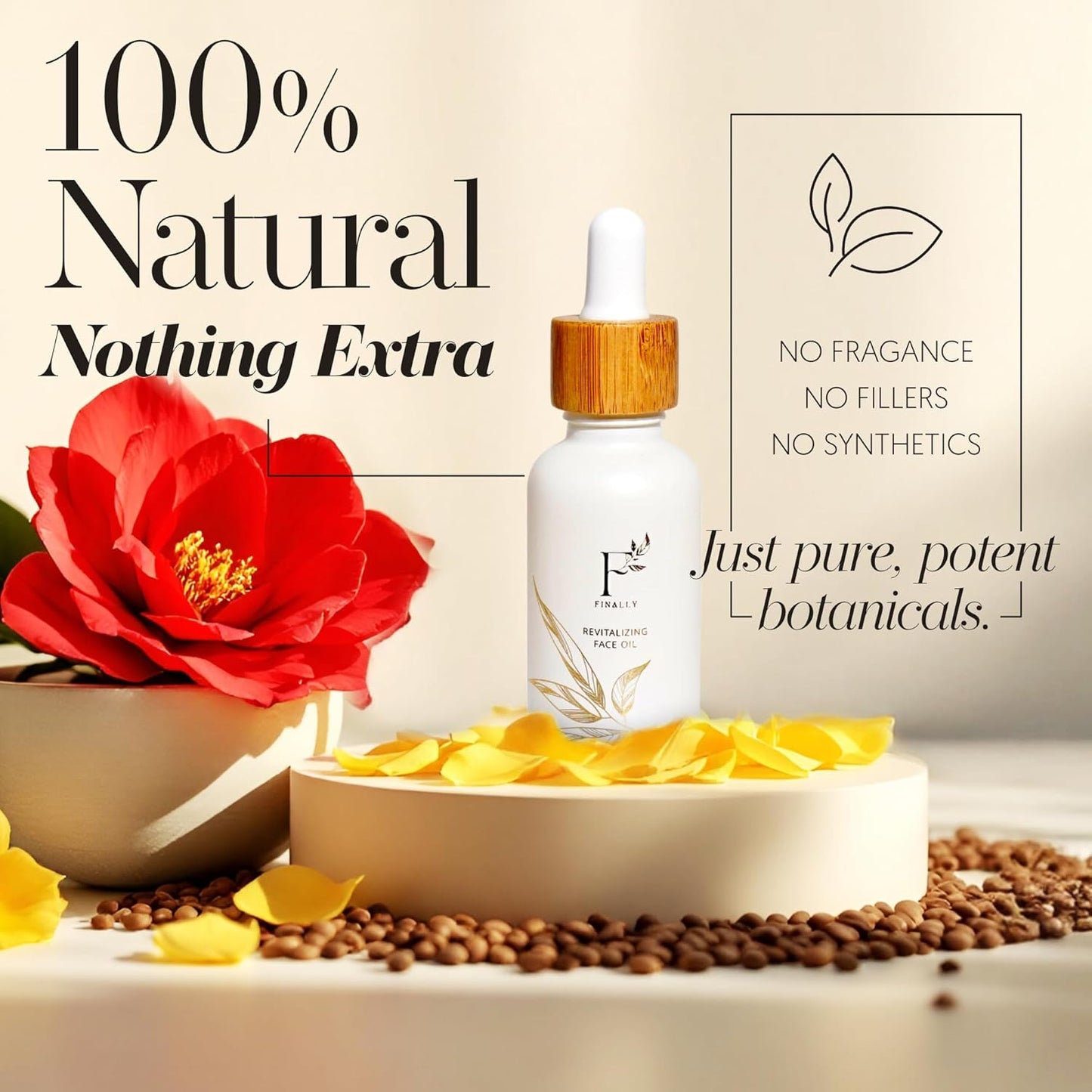 100% Organic Tsubaki Face Oil & Under-Eye Serum. Jojoba, Calendula, & Rice Bran - Hydrating & Brightening for Glowing Skin, Dark Spots & Even Skin Tone, Moisturizing Anti Aging Serum by Finally
