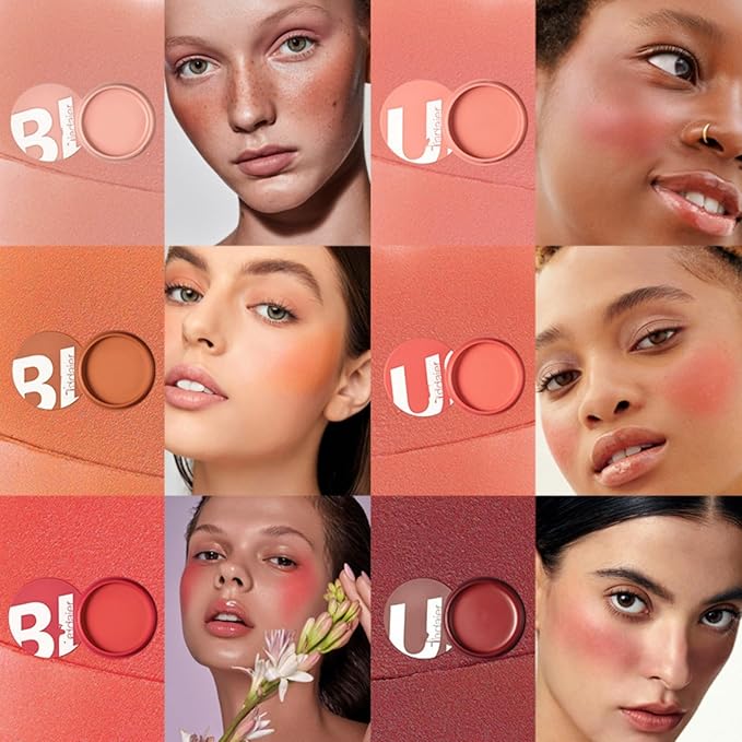 MAEPEOR Cream Blush 9 Color Smooth High-Pigmented Buildable Face Blush Long-Lasting Natural Look Face Blush for Cheeks (Color 01)