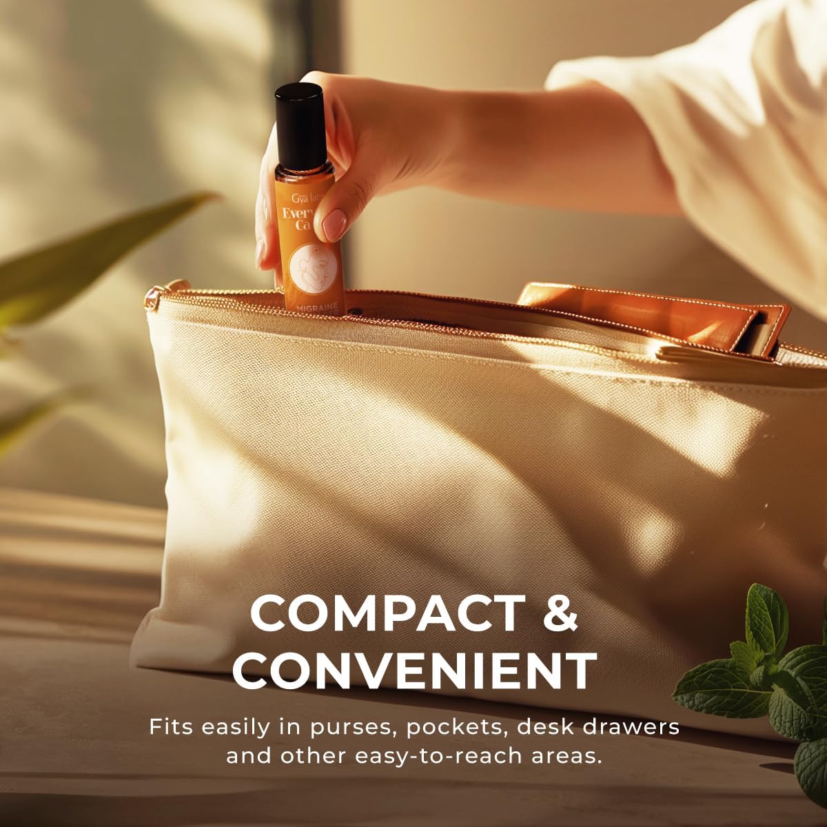 Gya Labs Migraine Essential Oil Roll on - Migraine Relief Stick Roller, Soothing Comfort for Head Tension, 100% Pure Natural, Blend with Peppermint Oil, Self Care Relaxing Gifts for Women (0.34 Fl Oz)