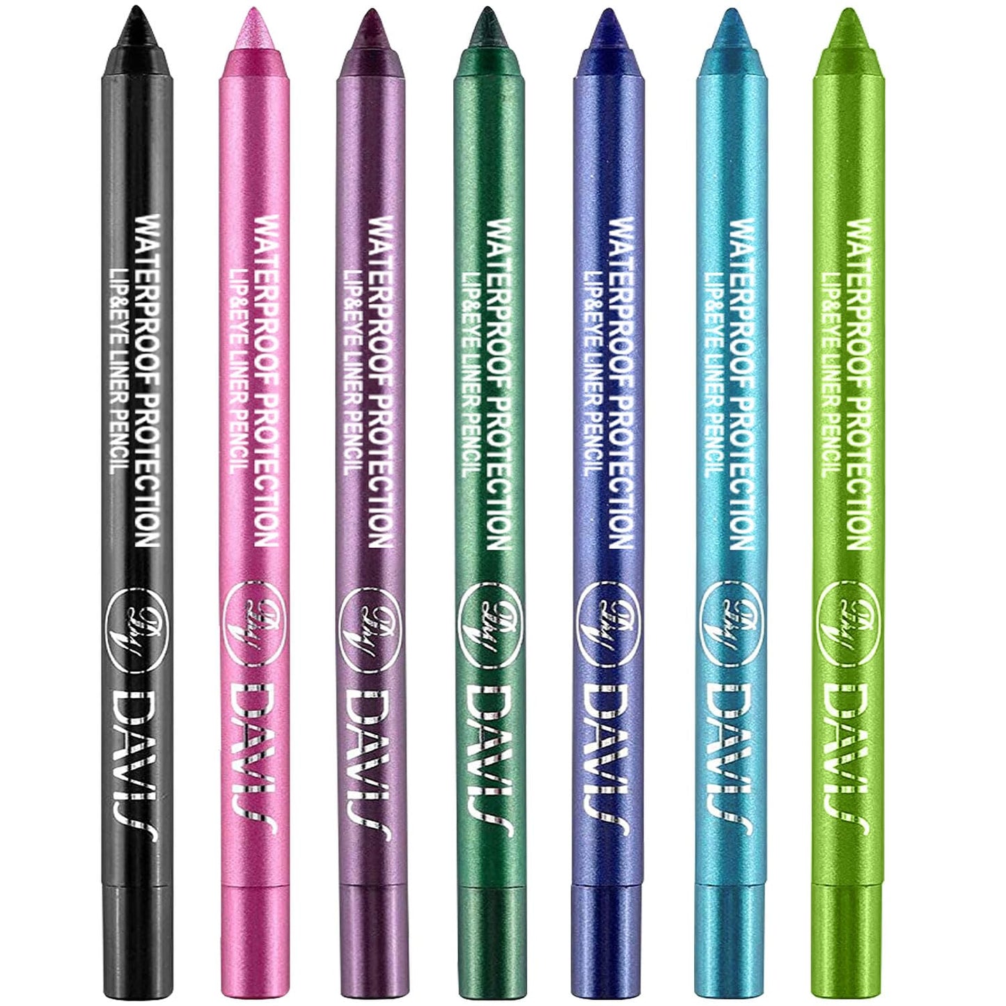 7 Colorful Eyeliner Pen Set, Eye Shadow Pencil, Pearl Eyeliner Kit Metallic Glitter Colored Eye liner for Women Eye&Lip Liner Professional Waterproof Eye Makeup (7PCS B)