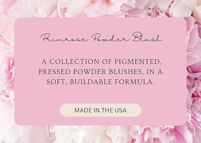 PRIMROSE POWDER BLUSH, Pressed Blush Face Makeup, Buildable Formula, Smooth Finish, Paraben Free, Made in the USA 0.11 oz. (Nude)
