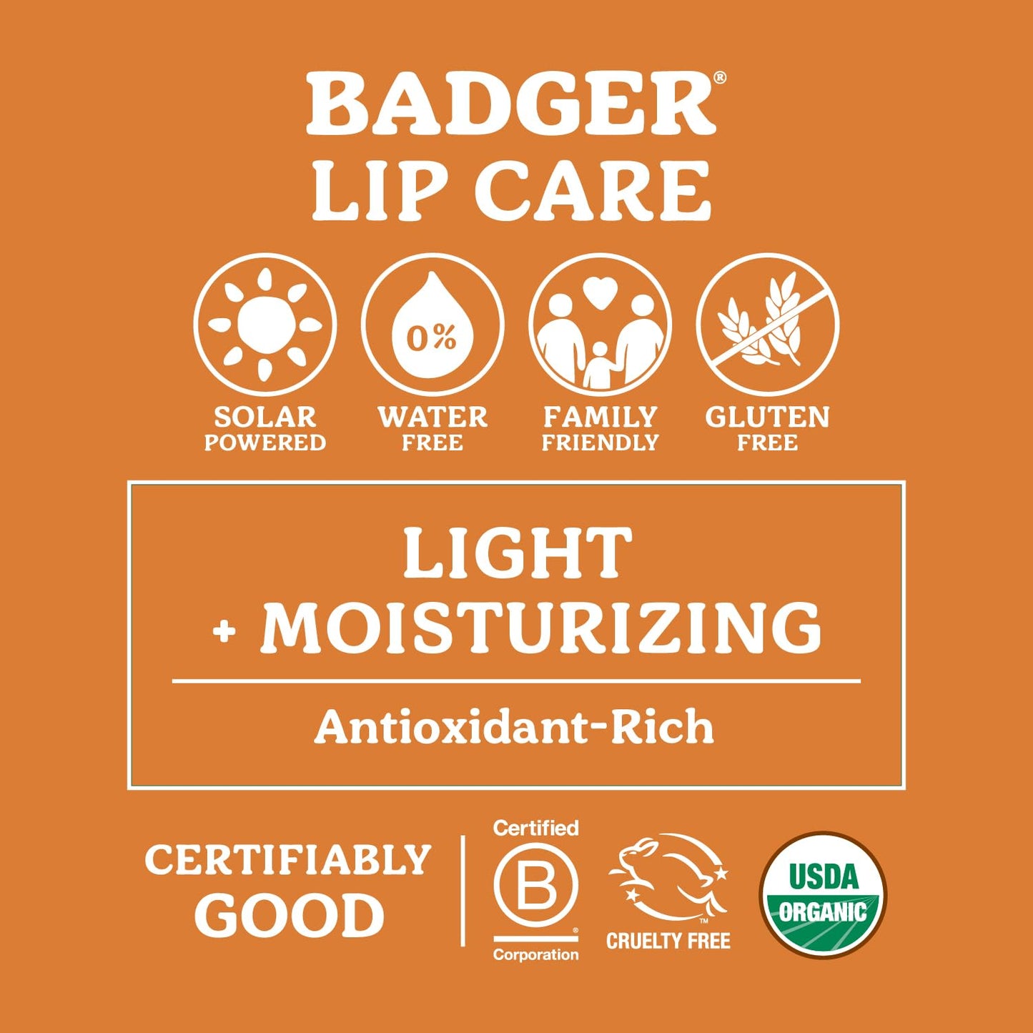 Badger Tangerine Breeze Classic Lip Balm, 100% Organic Lip Balm, Long Lasting Lip Care w/Light Silky Texture, Bright & Cheerful Lip Balm for Kids & Adults, 4 Pack