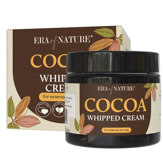era of nature Cocoa Whipped Body Cream for Women 16oz - Lightweight Whipped Lotion with Natural Cocoa - Non-Greasy Body Butter Cream Lotion & Balm Moisturizer for Face, Hair & Dry Skin, Vegan Skincare