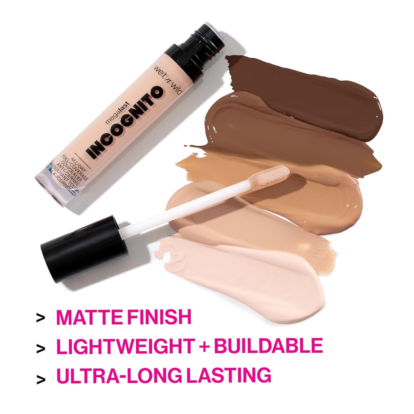 wet n wild Mega Last Incognito All-Day Full Coverage Liquid Matte Concealer, Light Honey