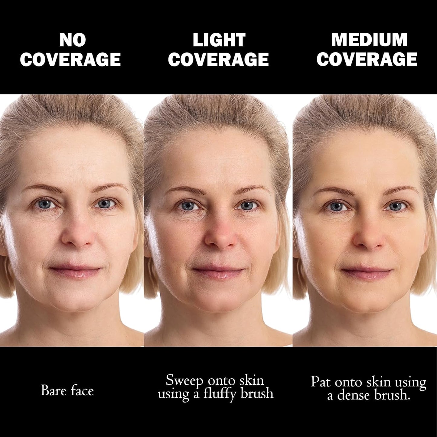 Marbleized Baked Foundation Makeup, Balance and Brighten Color Correcting Powder Foundation - Buildable Light to Medium Coverage - Demi-Matte Natural Finish (#001 FAIR, 0.32 Oz)