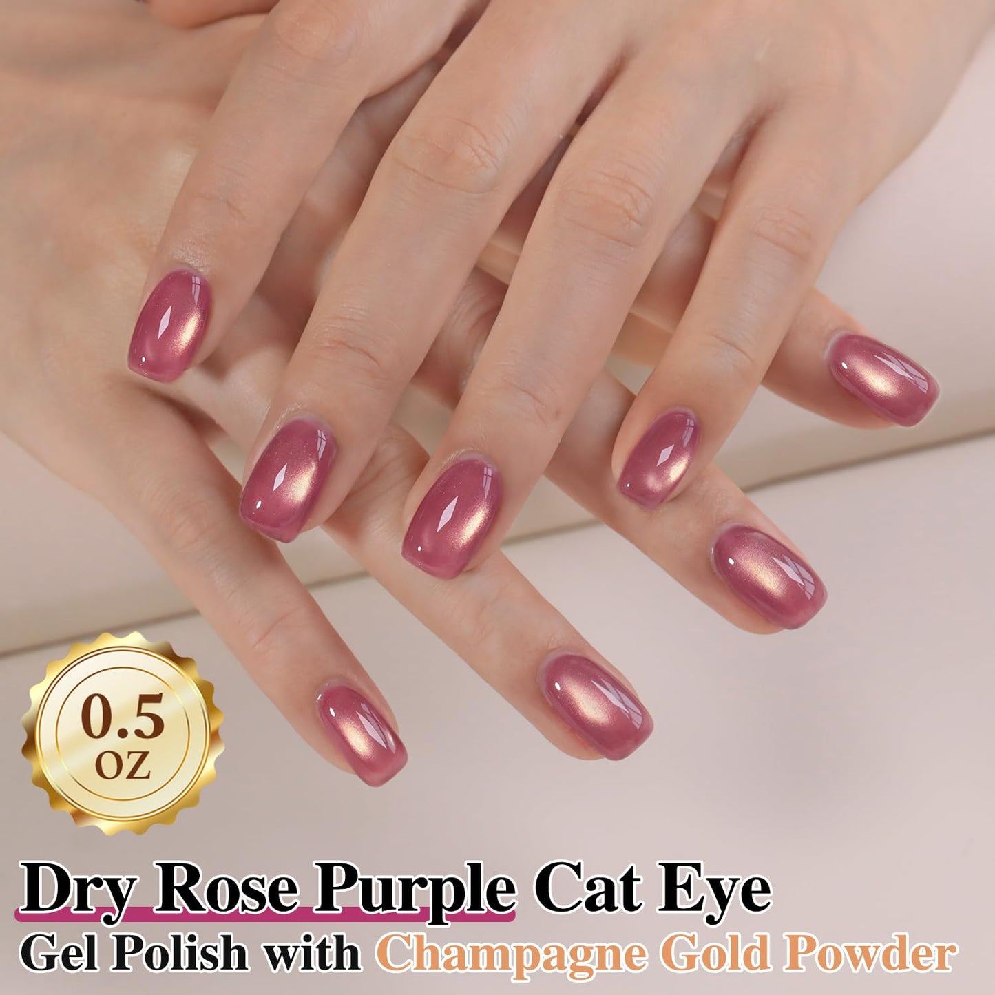 Double Rhythm 0.5 OZ Cat Eye Gel Polish with Magnet 15ML Holographic Glitter Shimmer Translucent Jelly Color Magnetic Nail Polish Salon DIY at Home (Dreamy Peach-MC1271)