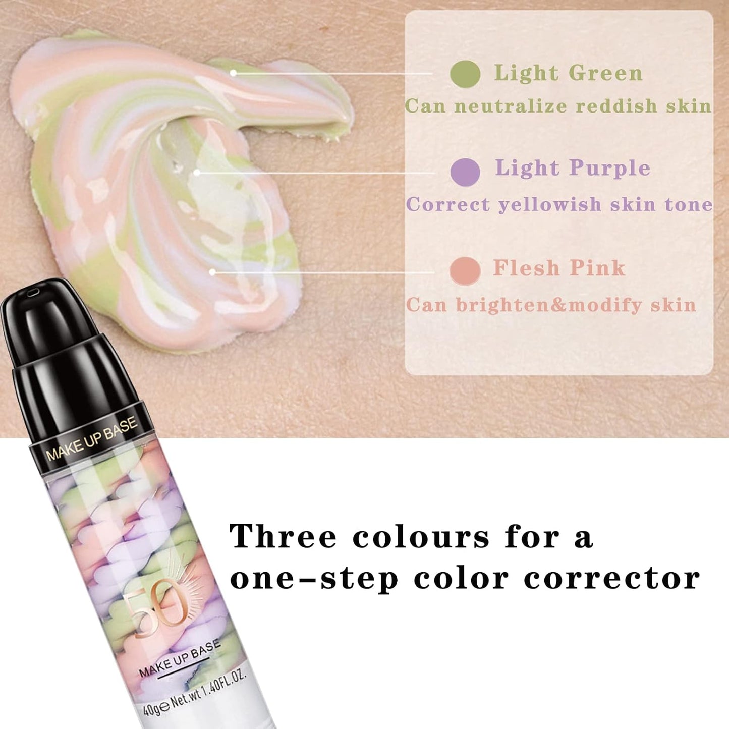 Face Primer,Color Corrector,Isolation Cream,Face Makeup Primer Base,Oil Control,Moisturizing,Concealer,40G