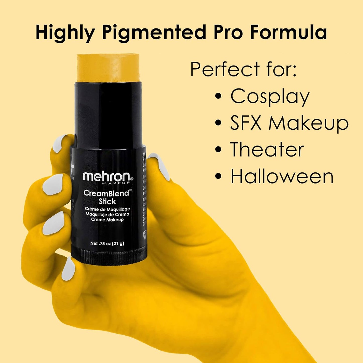 Mehron Makeup CreamBlend Stick - Body Paint (.75oz) (Yellow)