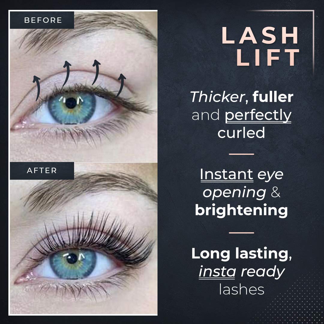 2 in 1 Lash Lift Kit and Brow Lamination Kit | Instant Perming, Lifting & Curling for Eyelashes & Eyebrows | Professional Salon Results Lasting 6-8 Weeks | Includes Glue & Supplies for 5+ Treatments