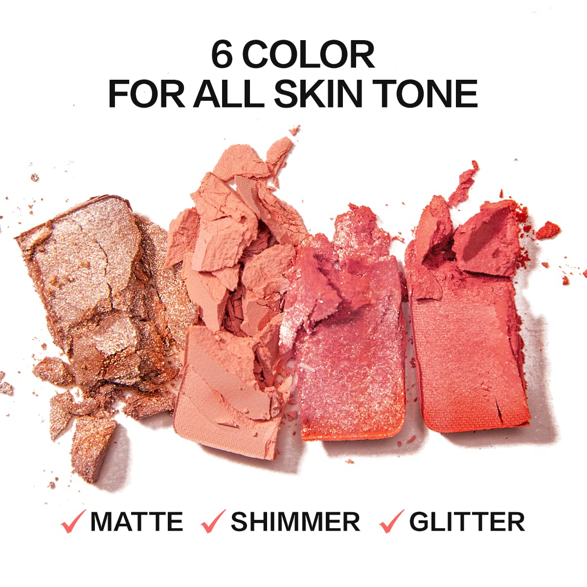 Face Blush, Powder Blush Makeup, Longlasting Highly Pigmented Face makeup, Smooth, Vegan & Cruelty Free, 1 Count, 06 PEACH