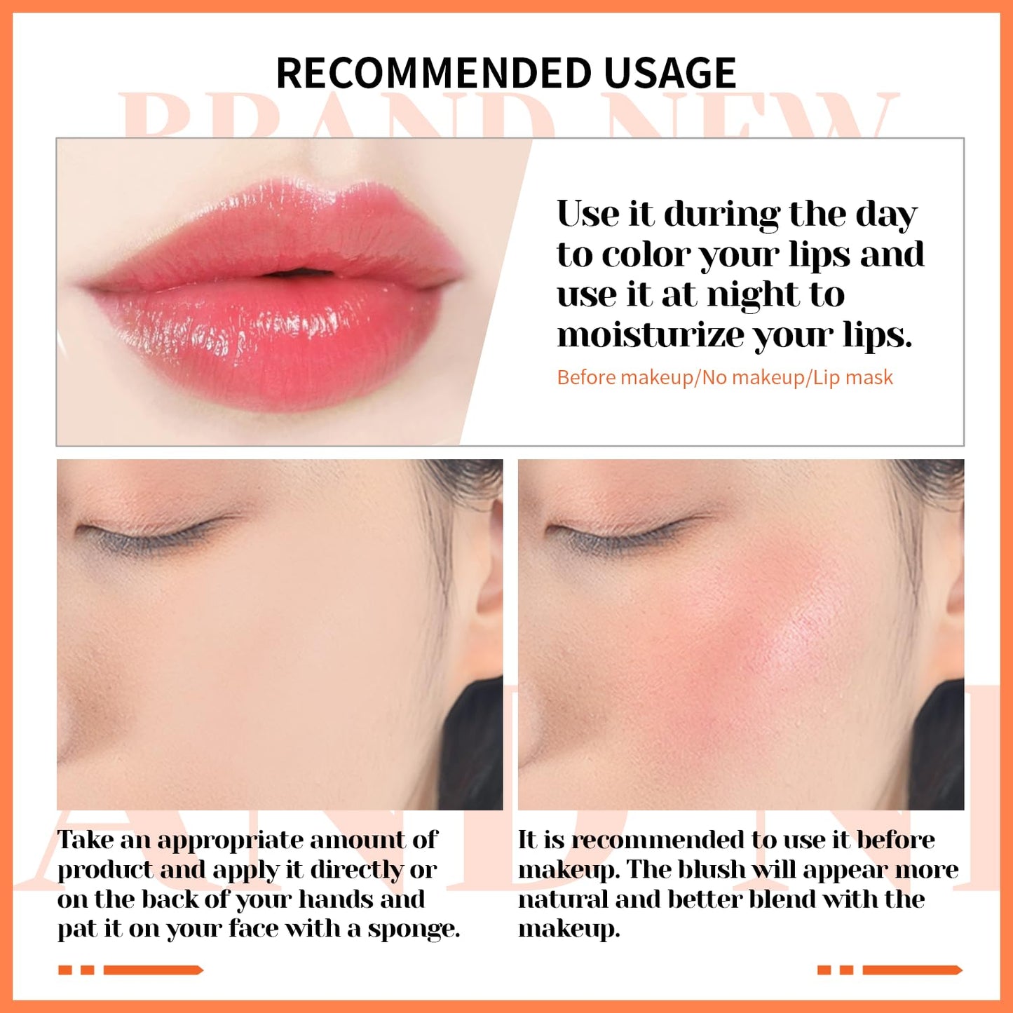 CHARMACY Magic Color Lip & Cheek Balm, PH Color Changing Blusher for Cheeks, Long Lasting Moisturizing Multi Use cream Waterproof Blush Makeup, POMEGRANATE JUICE (#05)