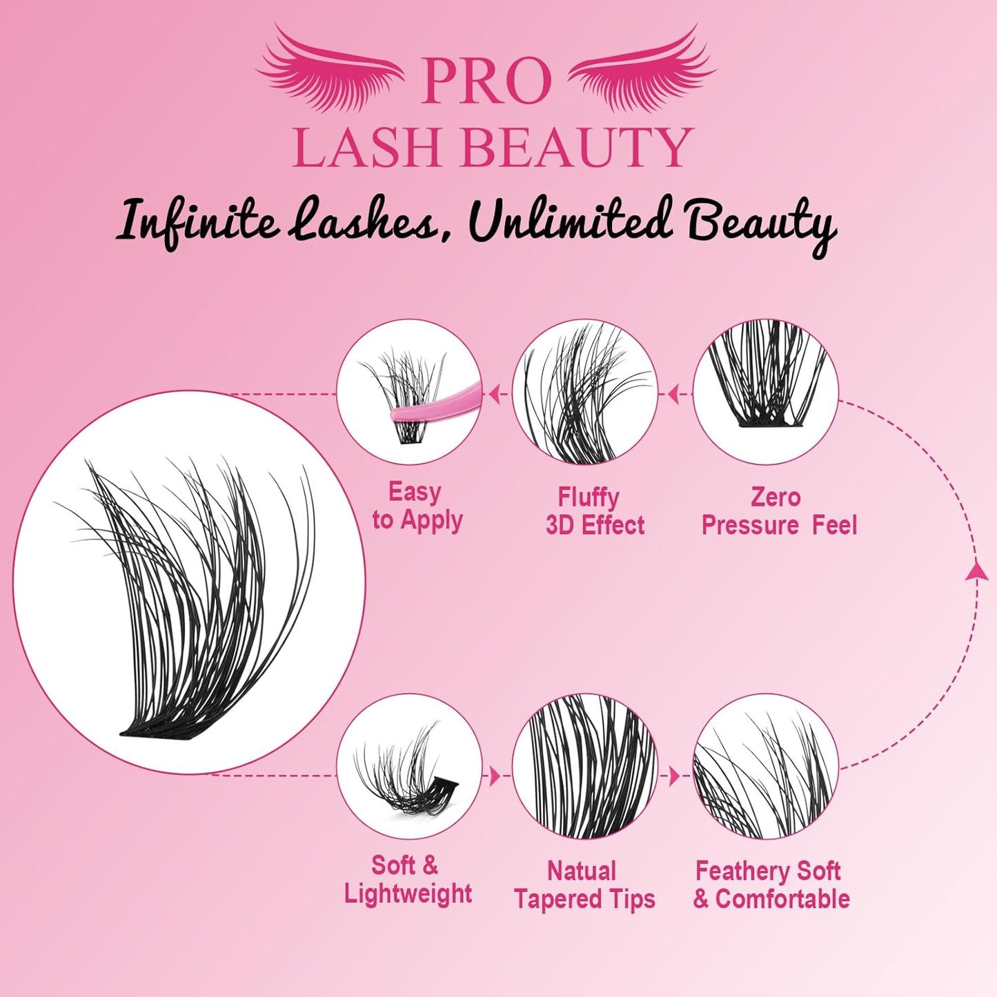 Lash CIusters 320Pcs Individual Lashes 3D Volume Cluster Lashes Natural Look Eyelash Clusters Faux Mink Wispy Lashes 30D+40D-C Mixed DIY Lash Extension (30D+40D-C,8-16mix)