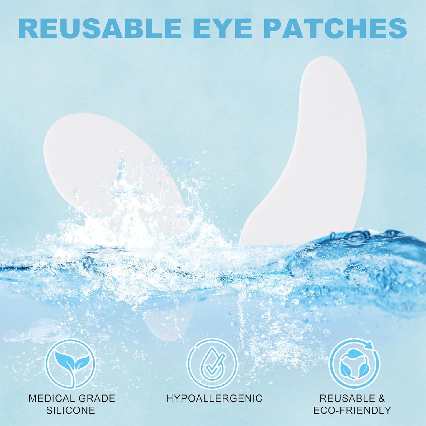 Reusable Under Eye Patches 2 Pairs, Silicone Eye Patches Eye Pads, Under Eye Mask for Skin Care Effect to Reduce Wrinkles and Fine Lines (Black, White)