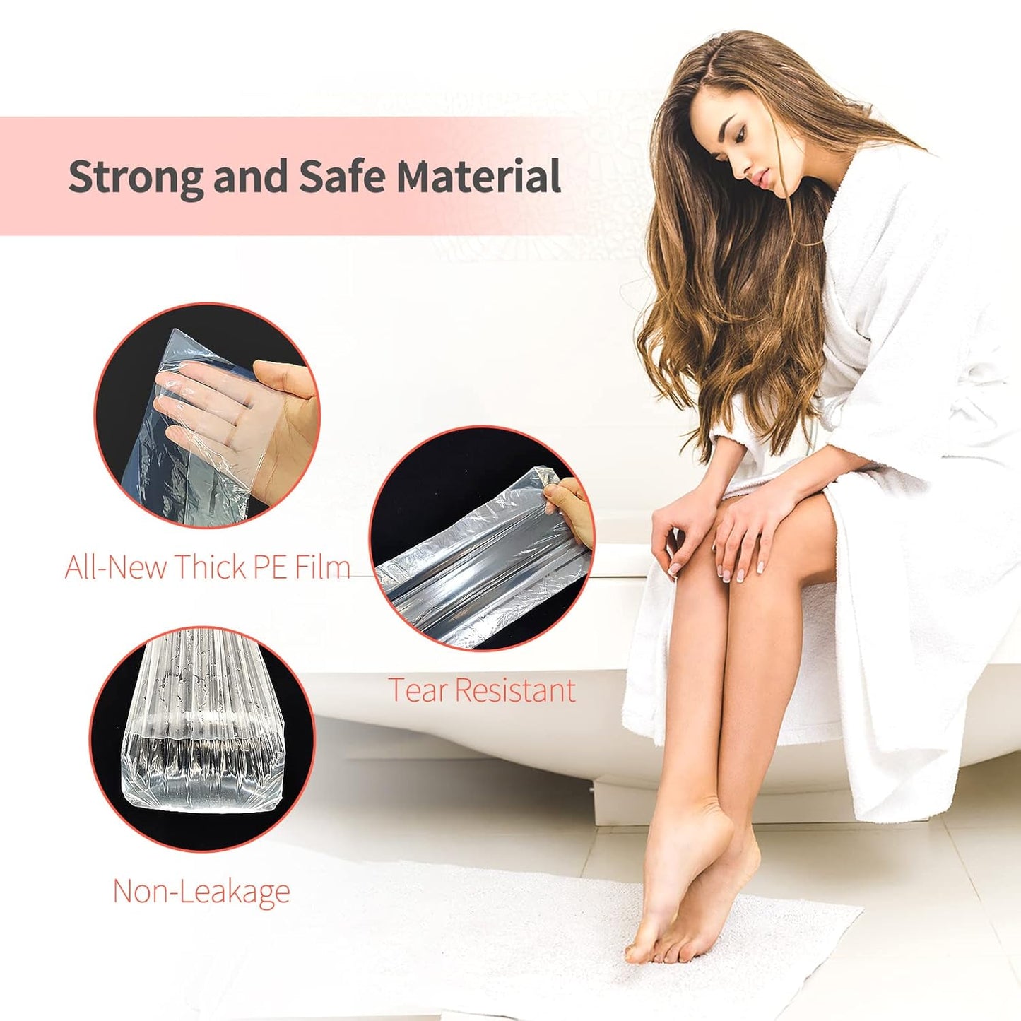 Liners Hand or Foot Disposable Thermal Heated Mitt Liners Paraffin Bath Treatments Bags Plastic Liner Socks and Gloves for Hot Wax Therapy (100)