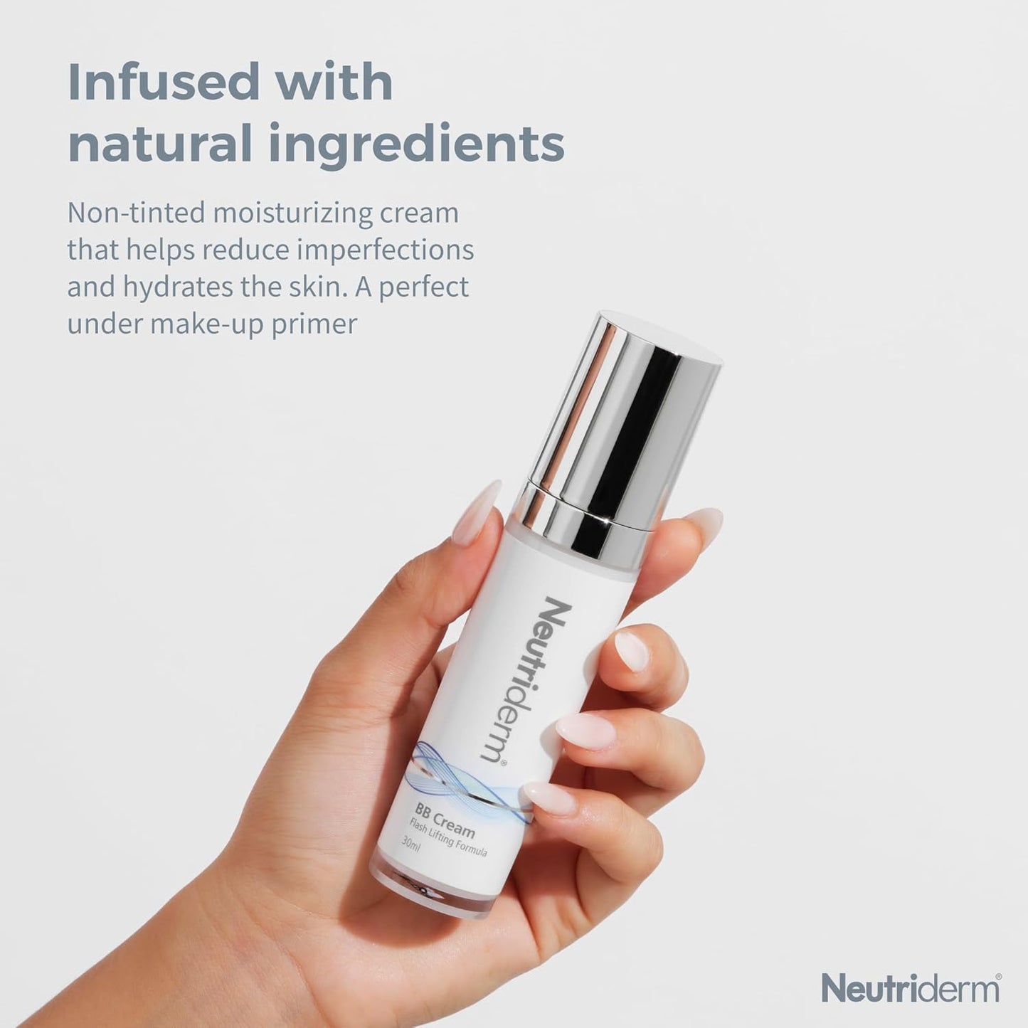 NEUTRIDERM BB Cream, BB Cream for All Skin Types, Non-Tinted, Skin-Perfecting Cream, Multi Action Formula, 30ml (1 fl oz)