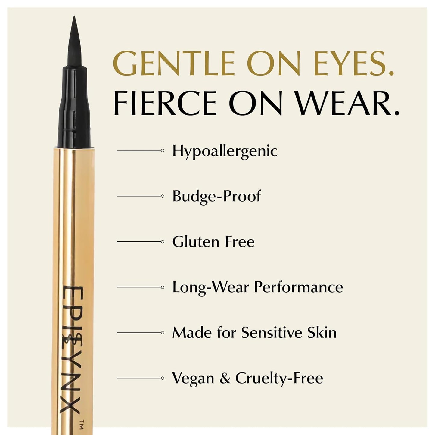 Waterproof Liquid Eyeliner - Smudge-Proof, Long-Lasting Vegan Liquid Eyeliner Pen with Precision Tip for Smooth Application, Gluten-Free, Hypoallergenic Eye Liner - 2mL Black