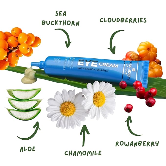 Eye Cream - Hyaluronic Acid and Nordic Berry Infused Eye Cream - Under Eye Cream for Reducing Dark Circles and Fine Lines - Hydrating Eye Cream for Daily Use