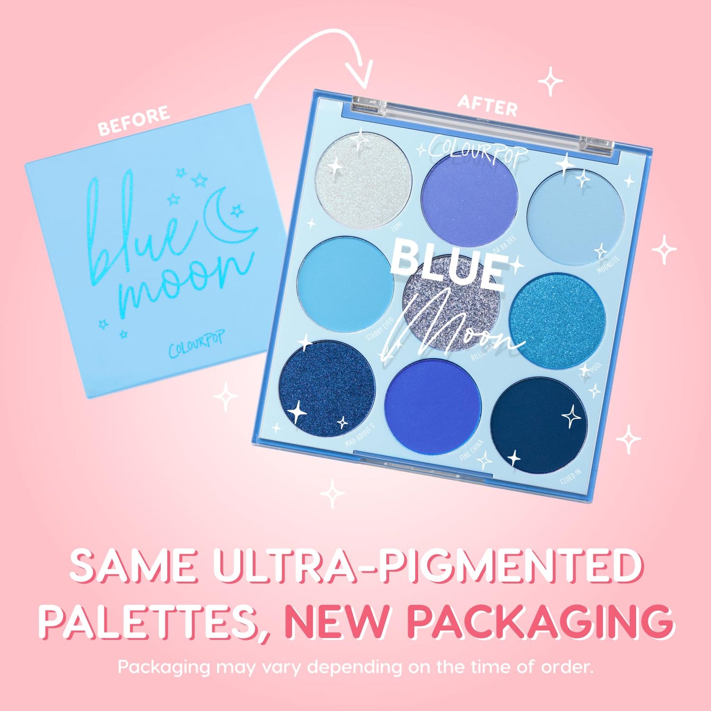 ColourPop Blue Moon Eyeshadow Palette - Monochromatic Blue Shadow Palette with Matte, Metallic and Duochrome Finishes - High-Pigment Eye Makeup with a Long-Wearing Formula (0.3 oz)
