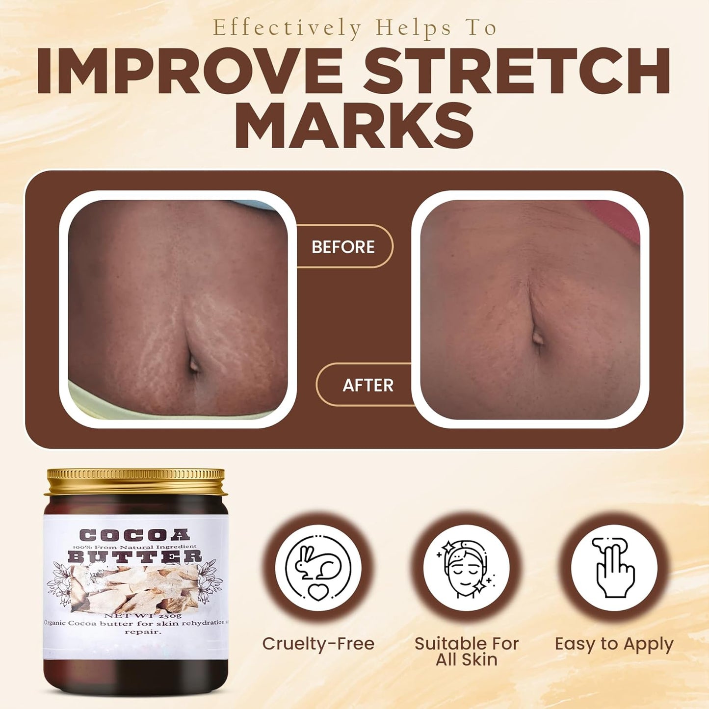 Cocoa Butter for Skin Care, Moisturizing and Nourishing, 1 Ounce (Pack of 1)