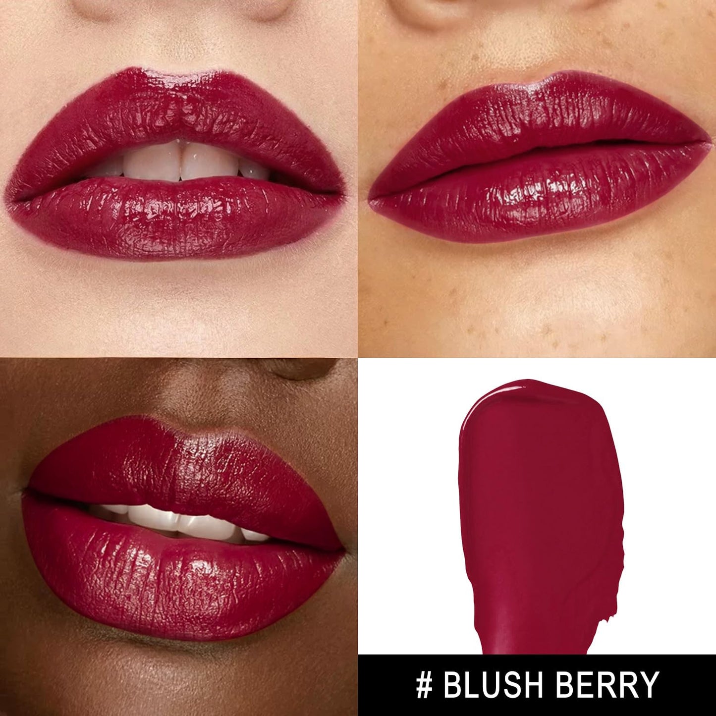 MAKI YIKA Moisture Dark Berry Lipstick for Women Hydrate Lip Gloss for Dry Cracked Lips Weightless Glossy Lip Color Juicy Finish,MA049 Blush Berry